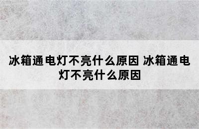 冰箱通电灯不亮什么原因 冰箱通电灯不亮什么原因